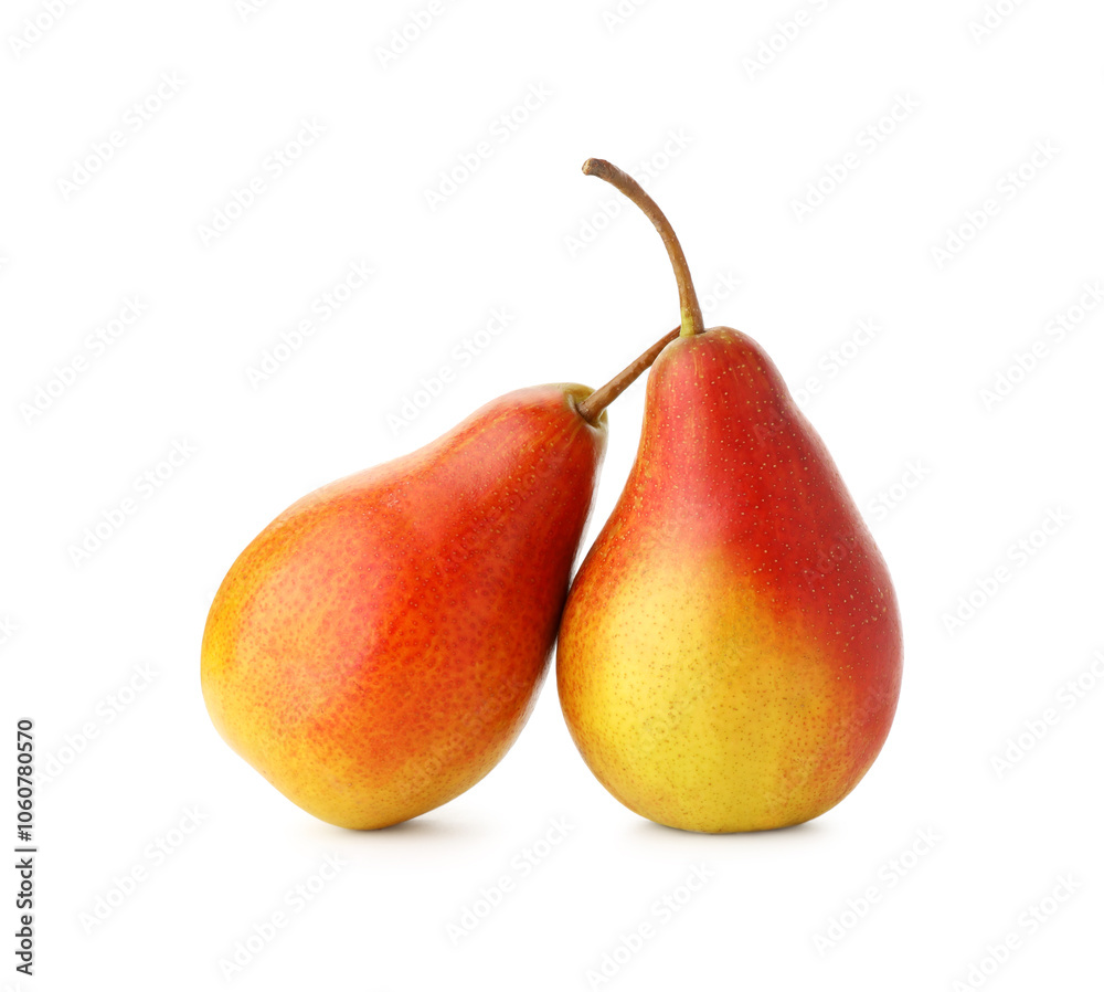 Fresh ripe juicy pears isolated on white Fresh ripe juicy pears isolated on white