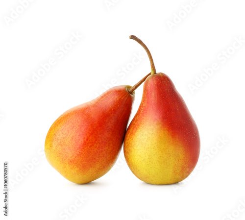 Fresh ripe juicy pears isolated on white