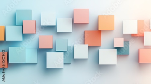 A vibrant arrangement of colorful cubes on a soft gradient background, perfect for modern design concepts and abstract art.