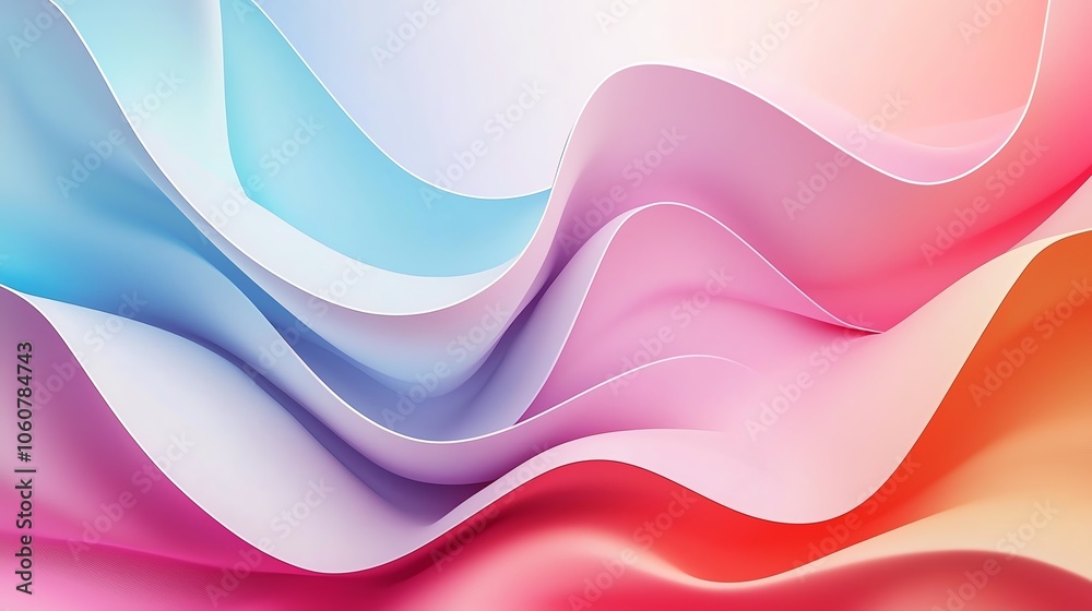 Vibrant abstract waves in soft hues of pink, blue, and white create a serene and modern visual ideal for creative projects. Vibrant abstract waves in soft hues of pink, blue, and white create a serene and modern visual ideal for creative projects.