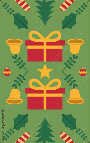 Christmas Pattern Design for Background or Wallpaper