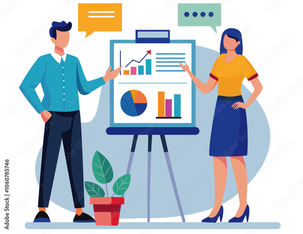 Business presentation with charts and graphs, showcasing teamwork Business presentation with charts and graphs, showcasing teamwork