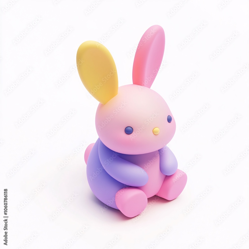 Obraz premium 3d render cute rabbit toy 01