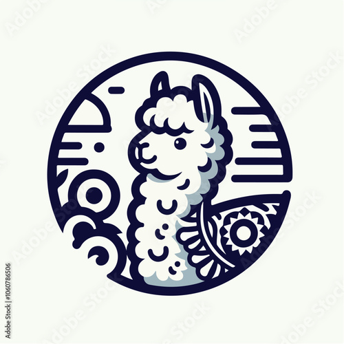 alpaca logo illustration - llama logo