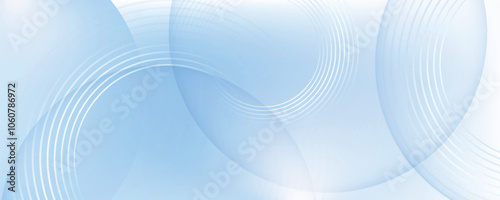 Soft light blue abstract background with circular lines and gradient shapes. eps10