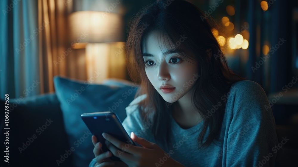 Young woman using smart phone,Social media concept. Young woman using smart phone,Social media concept.