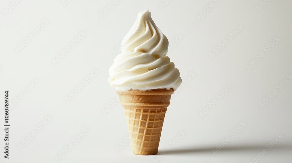 Soft-Serve Ice Cream Cone Minimalist Concept. AI generated illustration Soft-Serve Ice Cream Cone Minimalist Concept. AI generated illustration