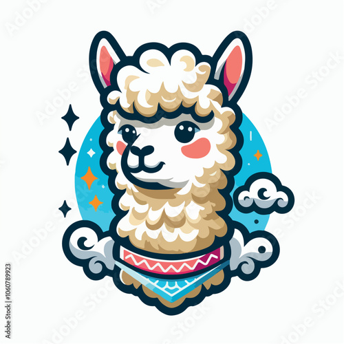 alpaca logo illustration - llama logo