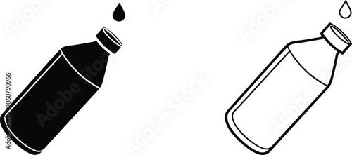Water Bottle Icon Silhouette Design Graphic