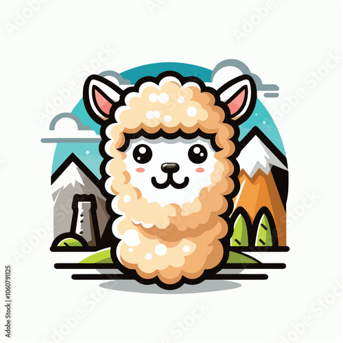 alpaca logo illustration - llama logo