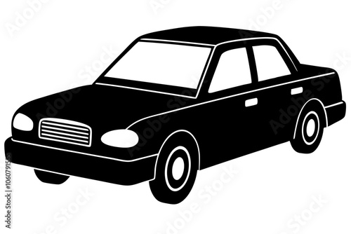 Taxi cab silhouette vector.