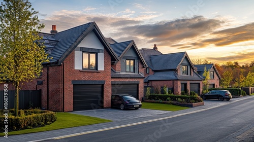 Detached houses in Manchester, United Kingdom.