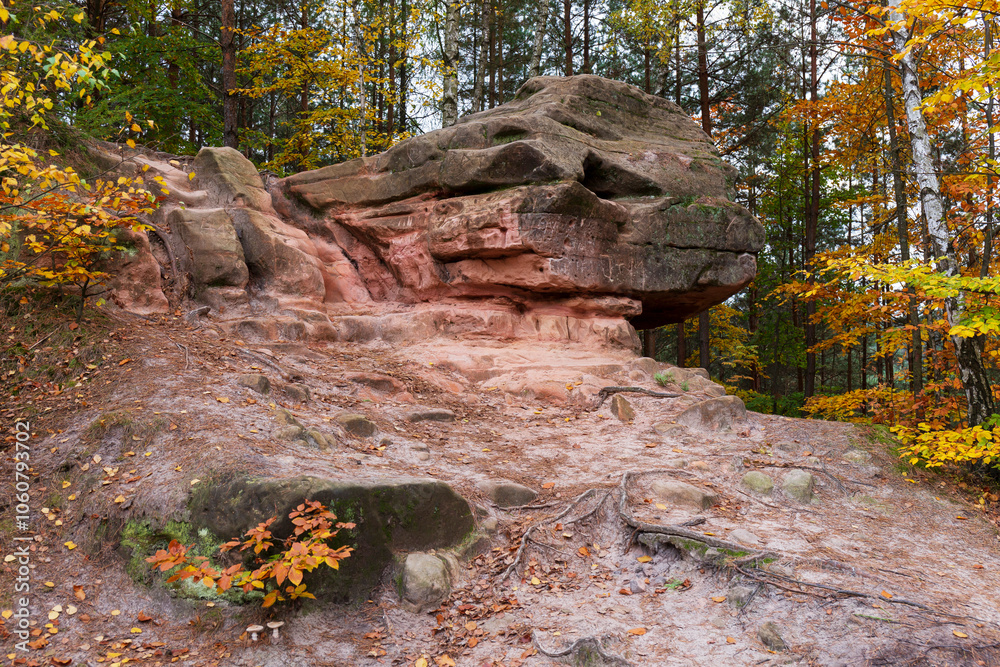 Colorful autumn Landscape in Bohemian Paradise, Czech Republic