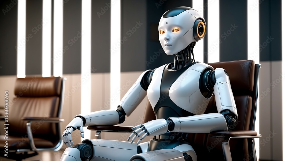 Nowoczesny robot humanoidalny w biurze