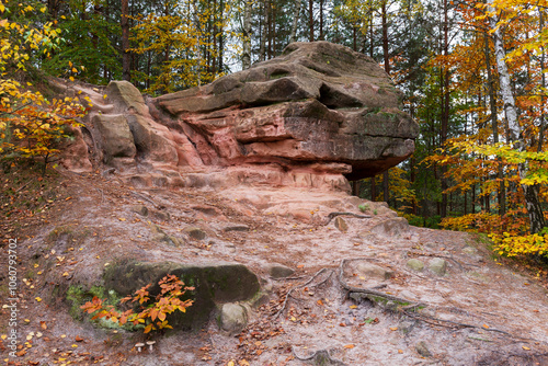 Obraz na płótnie Colorful autumn Landscape in Bohemian Paradise, Czech Republic w salonie