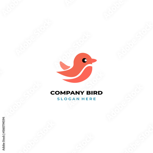 simple colored little bird logo for brand
