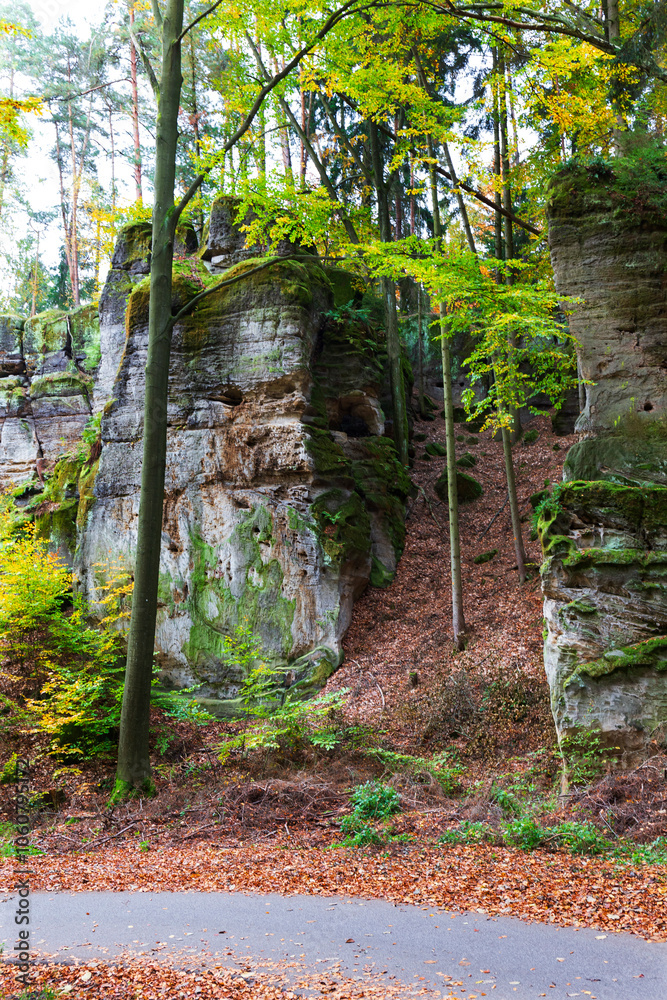 Colorful autumn Landscape in Bohemian Paradise, Czech Republic