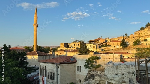 Obraz na płótnie The minaret with its mosque in Mustafapasa, Turkey w salonie