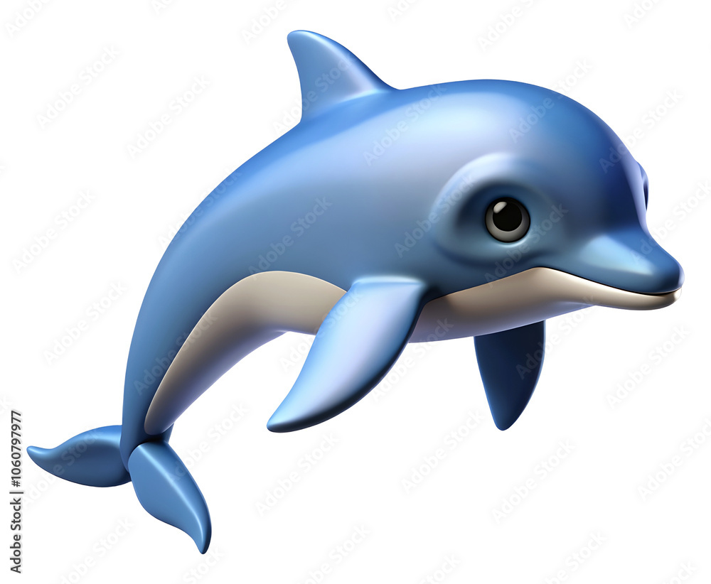 Fototapeta premium Adorable Dolphin Emoji, generative Ai
