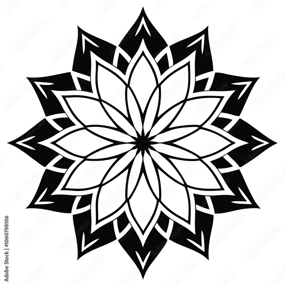 Obraz premium mandala-a-silhouette-vector