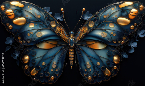 Creative butterfly on dark background.