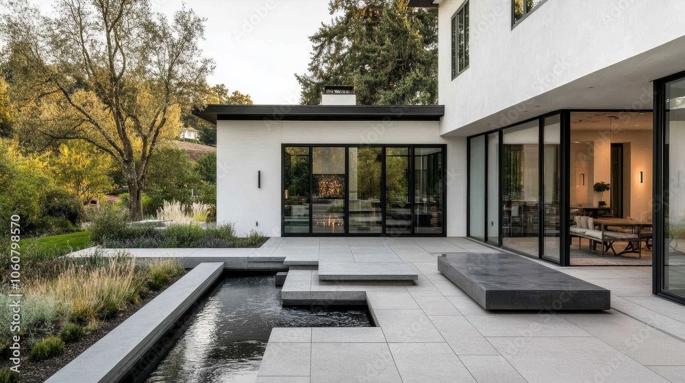 Modern Minimalist Luxury Home with Tranquil Water Feature Modern Minimalist Luxury Home with Tranquil Water Feature