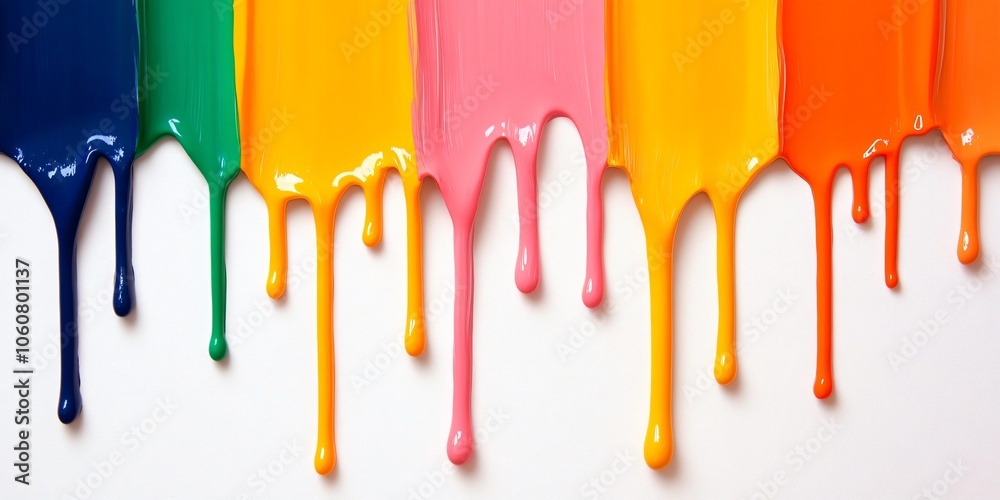 Colorful paint drips create vibrant art Colorful paint drips create vibrant art