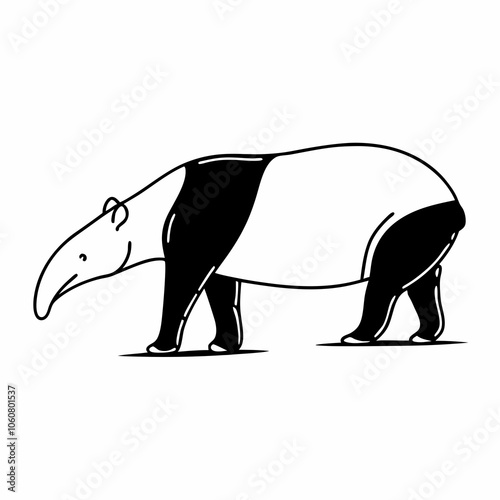 Tapir Line Art Vector Design