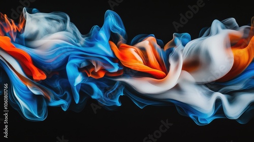 A close-up shot of a blue and orange liquid mixture