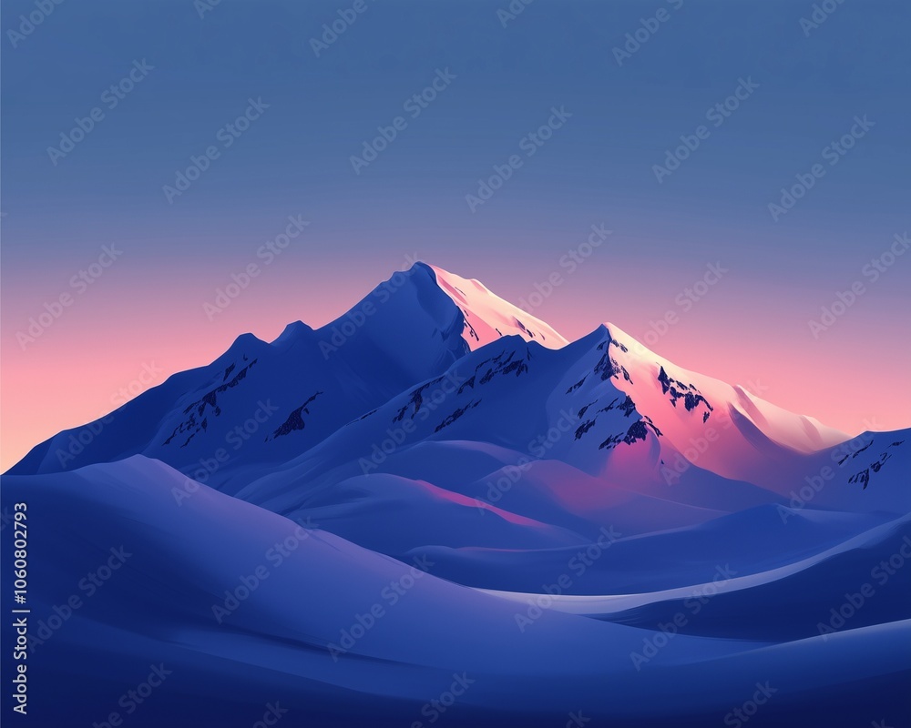 Remote Nordic Mountains in Winter Light, alpine silhouette at twilight, soft glow on snow-capped peaks with deep shadows creating an isolated, serene mood. Remote Nordic Mountains in Winter Light, alpine silhouette at twilight, soft glow on snow-capped peaks with deep shadows creating an isolated, serene mood.
