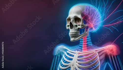 3d rendered illustration of a human skull