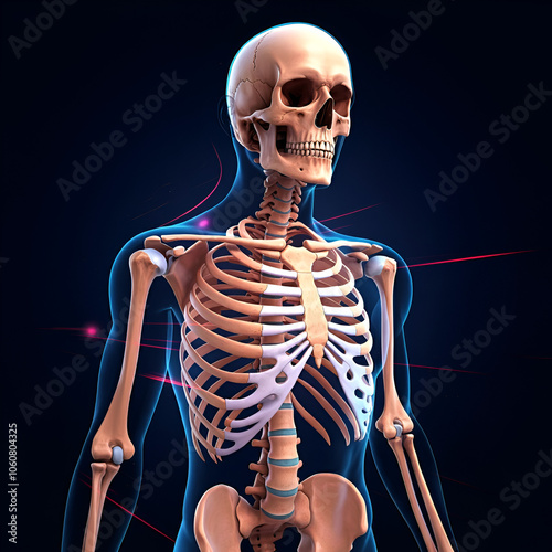 3d rendered illustration of a human skeleton