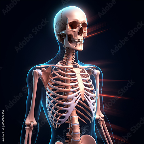 3d rendered illustration of a human skeleton