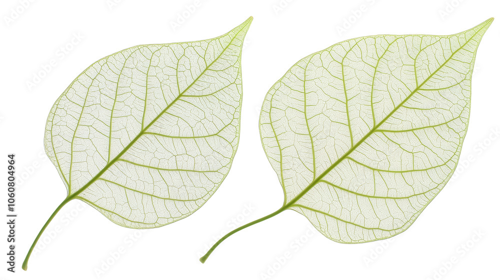 Obraz premium Two vibrant leaves on a multicolored backdrop, stunning display of nature's colorful palette