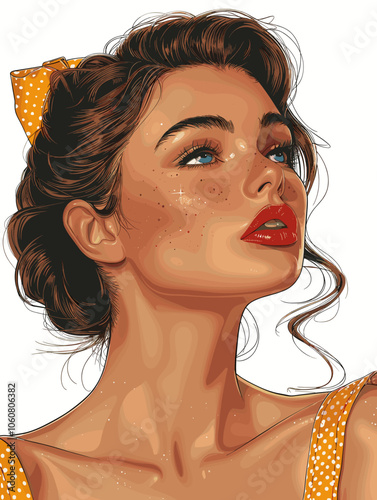Beautiful woman vector illustration in retro style for your design