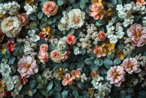 A group of flowers growing close together photo