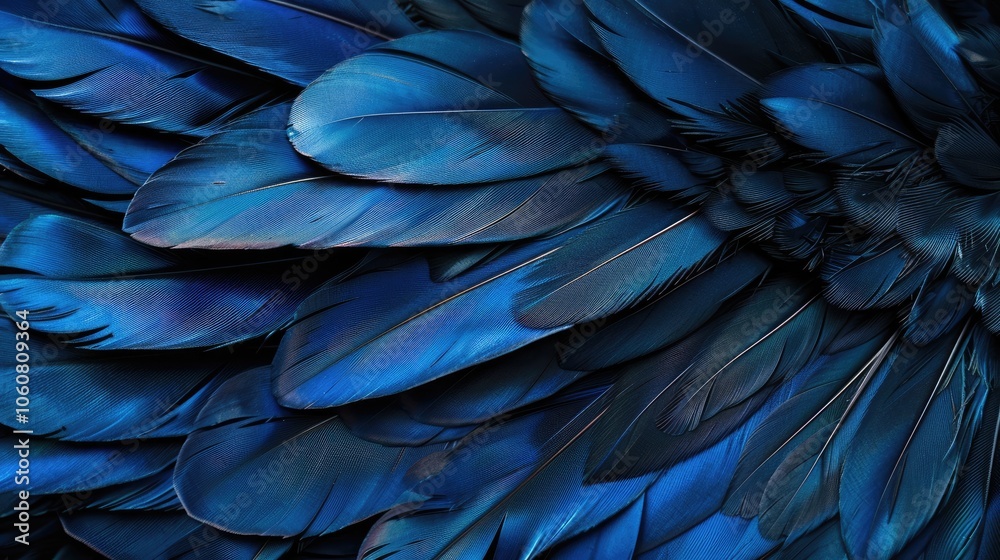 Fototapeta premium Abstract Texture Background with Blue and Black Feathers