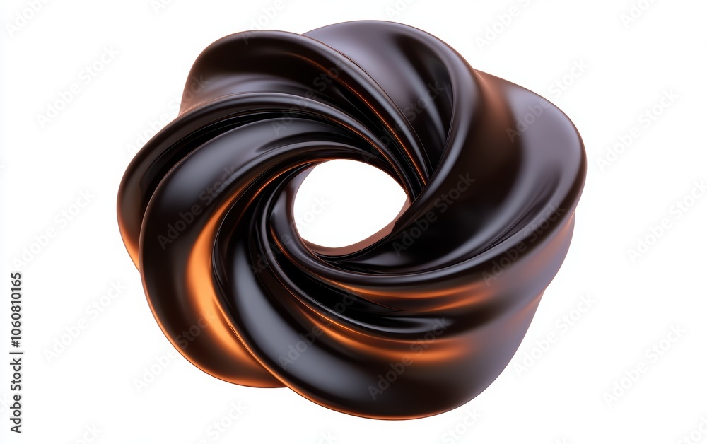 Abstract liquid metal shapes, flowing effect, 3D illustration, isolated on white background Abstract liquid metal shapes, flowing effect, 3D illustration, isolated on white background