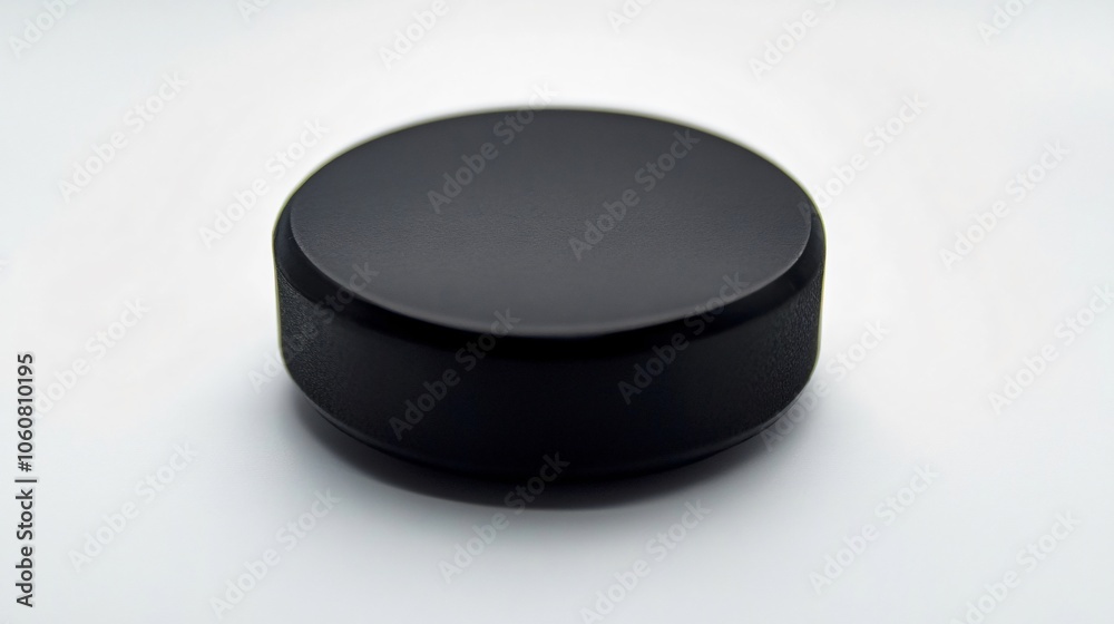 Black Hockey Puck Isolated on White Background Black Hockey Puck Isolated on White Background