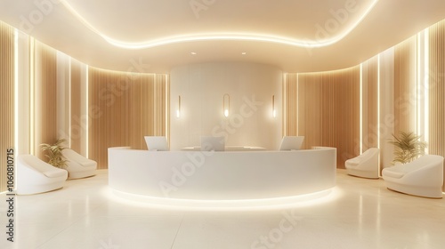 Modern reception area enhances guest experience with elegant design