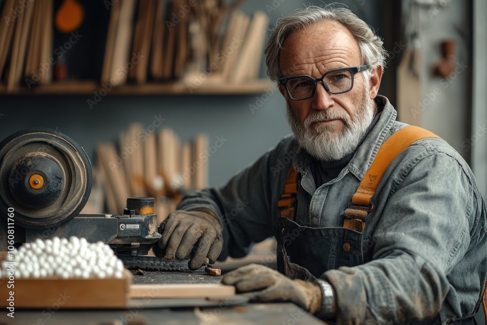 Senior Carpenter in His Workshop Senior Carpenter in His Workshop