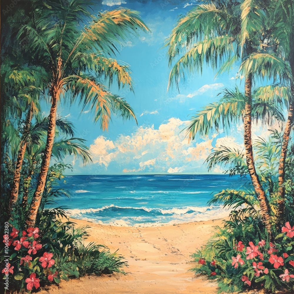 Fototapeta premium Tropical Beach Banner