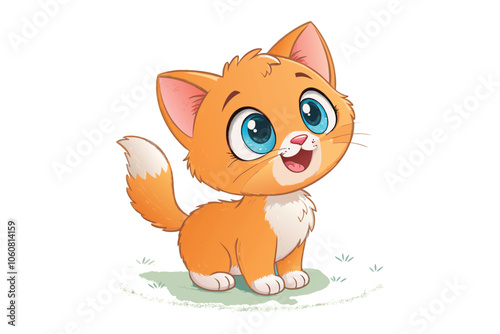 happy Cute Cat Illustration vector