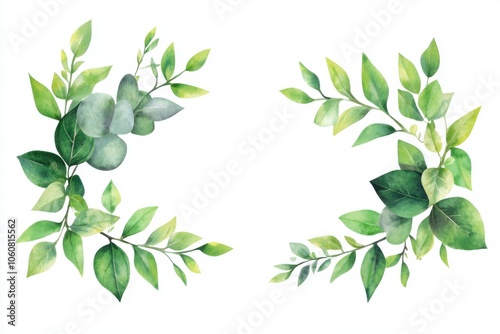 Create stunning botanical designs using elegant watercolor leaves