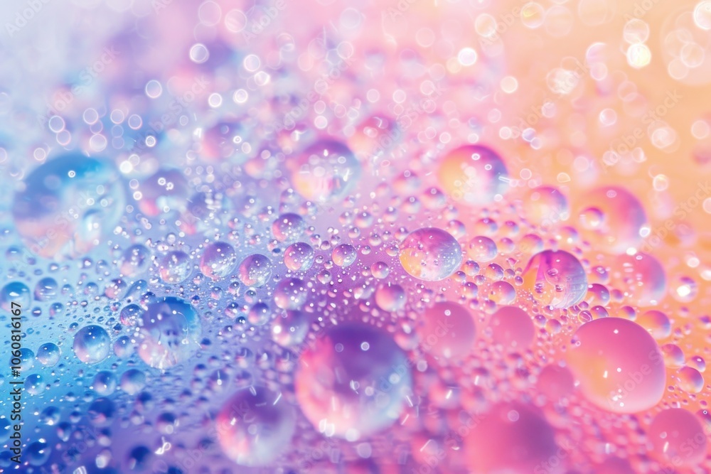 Close-up shot of water droplets on a surface, suitable for use in illustrations or designs Close-up shot of water droplets on a surface, suitable for use in illustrations or designs