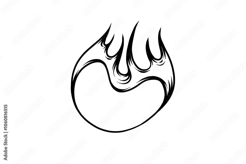Outline Flame Hand Drawn Vector Image Outline Flame Hand Drawn Vector Image