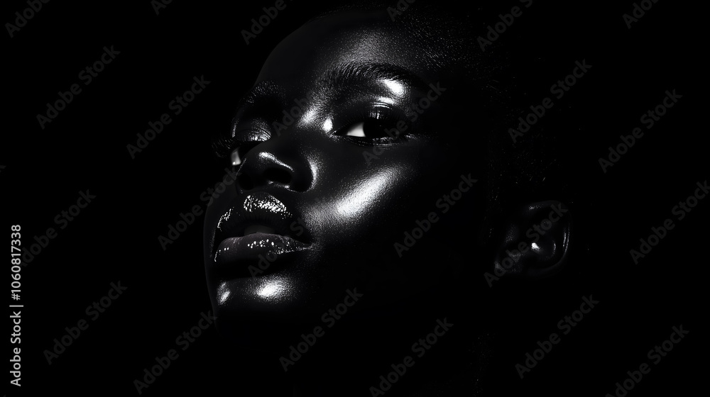 High Contrast Black Woman Portrait High Contrast Black Woman Portrait