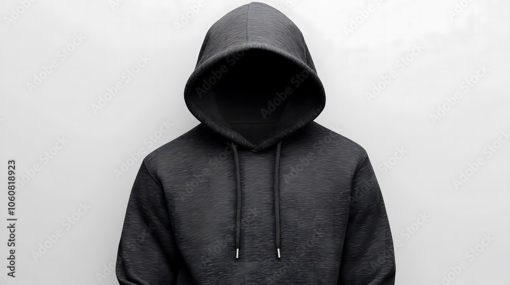 Hooded Black Jacket on White Background Hooded Black Jacket on White Background