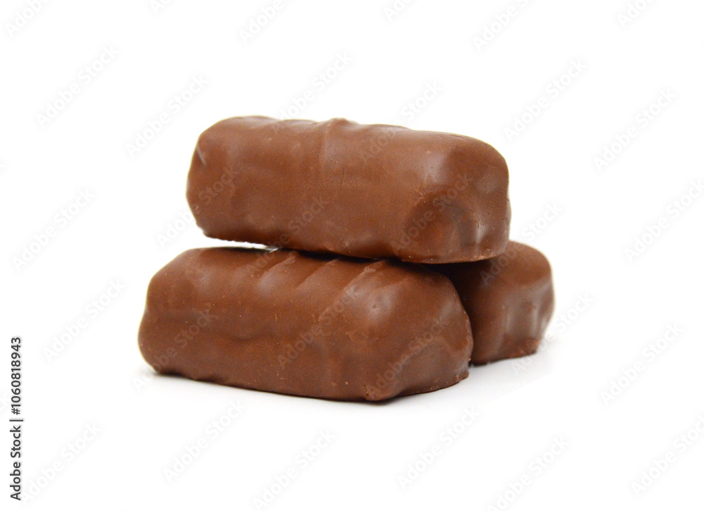 Big chocolate candy on a white background Big chocolate candy on a white background