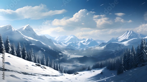 Snowy Mountain Landscape